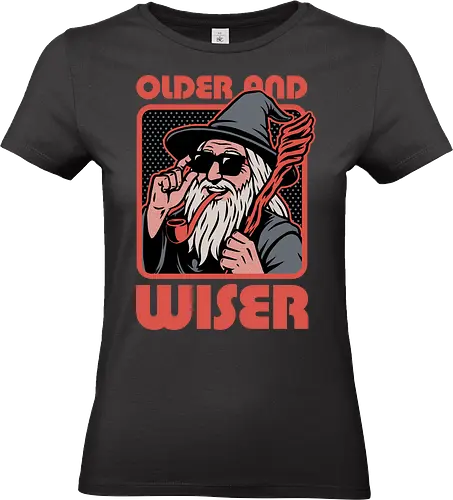Old Wise Wizard Pop Art - Middle Age, Middle Earth, Grey, Cool, Wiser, Wise, Older, Old, Adventure, Fantasy, Books, Book, Bookworm, Retro, Retro Vintage, Vintage, Medieval, Magic, Magical, Wizard Hat, Wizard, Pop Culture Wizard, Witchcraft, Sorcery, Sorcerer, Fun, Funny, Meme - Standard T-Shirt (Frauen)