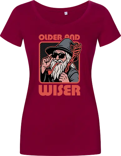 Old Wise Wizard Pop Art - Middle Age, Middle Earth, Grey, Cool, Wiser, Wise, Older, Old, Adventure, Fantasy, Books, Book, Bookworm, Retro, Retro Vintage, Vintage, Medieval, Magic, Magical, Wizard Hat, Wizard, Pop Culture Wizard, Witchcraft, Sorcery, Sorcerer, Fun, Funny, Meme - Damen T-Shirt