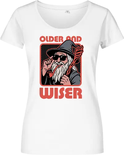 Old Wise Wizard Pop Art - Middle Age, Middle Earth, Grey, Cool, Wiser, Wise, Older, Old, Adventure, Fantasy, Books, Book, Bookworm, Retro, Retro Vintage, Vintage, Medieval, Magic, Magical, Wizard Hat, Wizard, Pop Culture Wizard, Witchcraft, Sorcery, Sorcerer, Fun, Funny, Meme - Damen T-Shirt