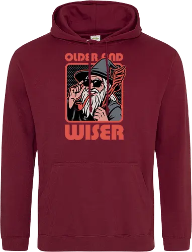 Old Wise Wizard Pop Art - Middle Age, Middle Earth, Grey, Cool, Wiser, Wise, Older, Old, Adventure, Fantasy, Books, Book, Bookworm, Retro, Retro Vintage, Vintage, Medieval, Magic, Magical, Wizard Hat, Wizard, Pop Culture Wizard, Witchcraft, Sorcery, Sorcerer, Fun, Funny, Meme - Standard Hoodie