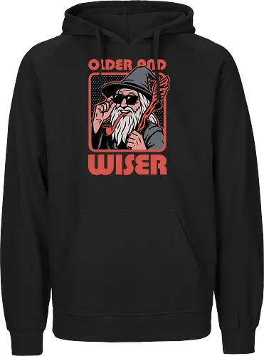 Old Wise Wizard Pop Art - Middle Age, Middle Earth, Grey, Cool, Wiser, Wise, Older, Old, Adventure, Fantasy, Books, Book, Bookworm, Retro, Retro Vintage, Vintage, Medieval, Magic, Magical, Wizard Hat, Wizard, Pop Culture Wizard, Witchcraft, Sorcery, Sorcerer, Fun, Funny, Meme - Fairtrade Hoodie