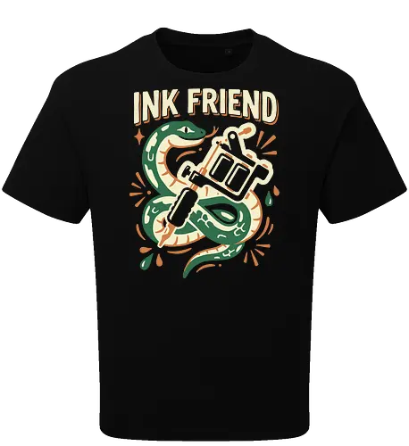 "Ink Friend" Traditional Snake & Tattoo Machine Graphic