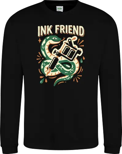 "Ink Friend" Traditional Snake & Tattoo Machine Graphic