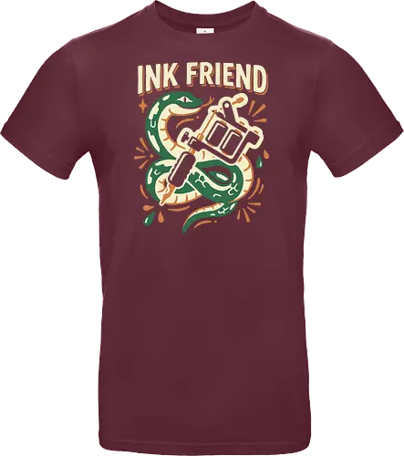 "Ink Friend" Traditional Snake & Tattoo Machine Graphic