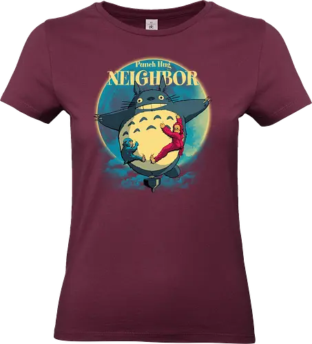 Punch Hug Neighbor - punch monkey, baby monkey, punch the monkey, monkey lover, monkey punch, Japanese macaque, macaque, baby punch, punch Japan, punch the macaque, punch monkey Japan, baby punch monkey, lonely monkey, heart, punch, sad monkey, cute animal, cute monkey, my neighbor totoro - Standard T-Shirt (Frauen)