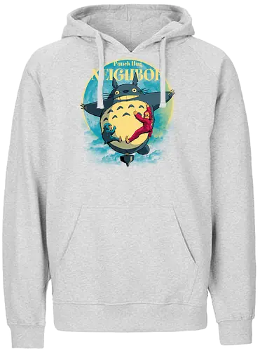 Punch Hug Neighbor - punch monkey, baby monkey, punch the monkey, monkey lover, monkey punch, Japanese macaque, macaque, baby punch, punch Japan, punch the macaque, punch monkey Japan, baby punch monkey, lonely monkey, heart, punch, sad monkey, cute animal, cute monkey, my neighbor totoro - Fairtrade Hoodie