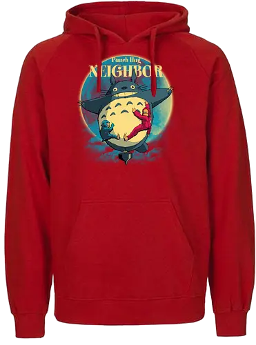 Punch Hug Neighbor - punch monkey, baby monkey, punch the monkey, monkey lover, monkey punch, Japanese macaque, macaque, baby punch, punch Japan, punch the macaque, punch monkey Japan, baby punch monkey, lonely monkey, heart, punch, sad monkey, cute animal, cute monkey, my neighbor totoro - Fairtrade Hoodie