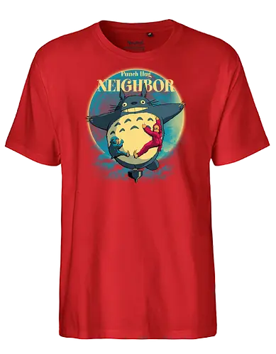 Punch Hug Neighbor - punch monkey, baby monkey, punch the monkey, monkey lover, monkey punch, Japanese macaque, macaque, baby punch, punch Japan, punch the macaque, punch monkey Japan, baby punch monkey, lonely monkey, heart, punch, sad monkey, cute animal, cute monkey, my neighbor totoro - Fairtrade T-Shirt