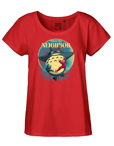 Punch Hug Neighbor - punch monkey, baby monkey, punch the monkey, monkey lover, monkey punch, Japanese macaque, macaque, baby punch, punch Japan, punch the macaque, punch monkey Japan, baby punch monkey, lonely monkey, heart, punch, sad monkey, cute animal, cute monkey, my neighbor totoro - Fairtrade Girl Shirt