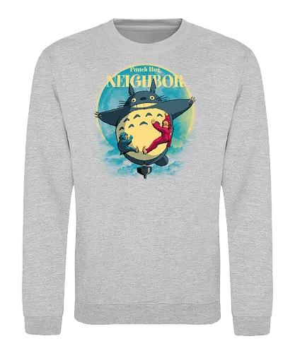 Punch Hug Neighbor - punch monkey, baby monkey, punch the monkey, monkey lover, monkey punch, Japanese macaque, macaque, baby punch, punch Japan, punch the macaque, punch monkey Japan, baby punch monkey, lonely monkey, heart, punch, sad monkey, cute animal, cute monkey, my neighbor totoro - Sweatshirt