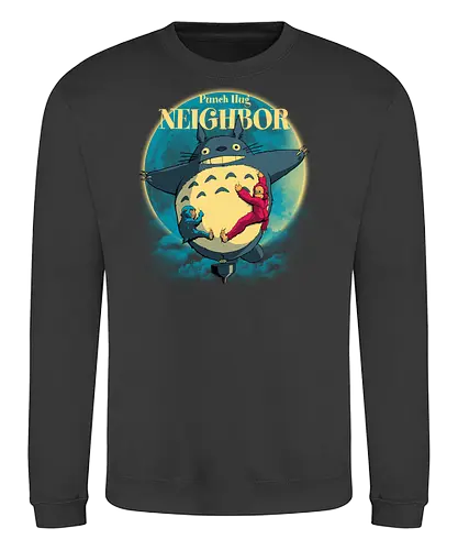 Punch Hug Neighbor - punch monkey, baby monkey, punch the monkey, monkey lover, monkey punch, Japanese macaque, macaque, baby punch, punch Japan, punch the macaque, punch monkey Japan, baby punch monkey, lonely monkey, heart, punch, sad monkey, cute animal, cute monkey, my neighbor totoro - Sweatshirt