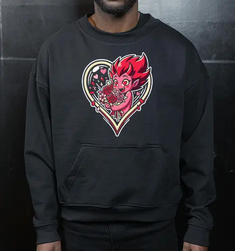 "Love Demon" Kawaii Chibi Devil Valentine's Day Graphic