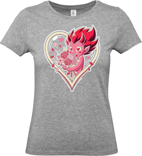 "Love Demon" Kawaii Chibi Devil Valentine's Day Graphic - love demon shirt, kawaii devil t-shirt, chibi monster valentine, heart eyes devil graphic tee, cute succubus apparel, valentine's day monster gift, roses and devil design, pink demon girl clothing, heart frame aesthetic top, sweet but spicy t-shirt, anniversary gift for her, alternative valentine streetwear, romantic devil illustration, spooky cute valentine merch, red roses graphic tee, holiday monster t-shirt, vibrant pink character shirt, whimsical demon art clothing, love themed graphic top - Standard T-Shirt (Frauen)