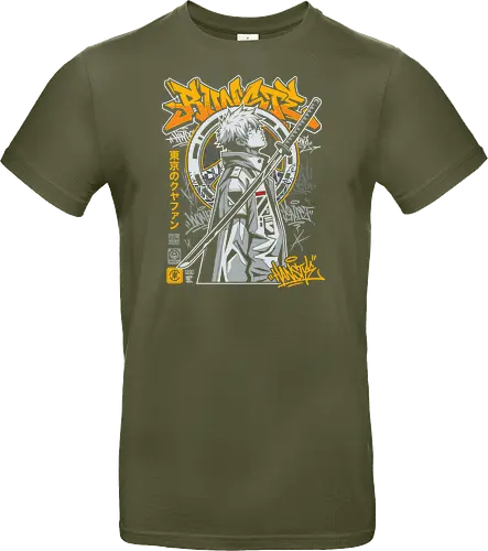 "Tokyo Cyber Samurai" Futuristic Streetwear Graphic