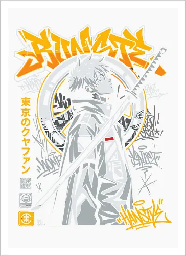 "Tokyo Cyber Samurai" Futuristic Streetwear Graphic