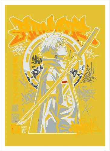 "Tokyo Cyber Samurai" Futuristic Streetwear Graphic