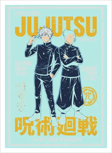 ujutsu Legends" Gojo & Geto Vintage High School Aesthetic