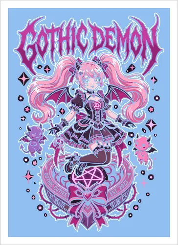 Gothic Demon Pastel Goth Succubus Kawaii Alt Streetwear