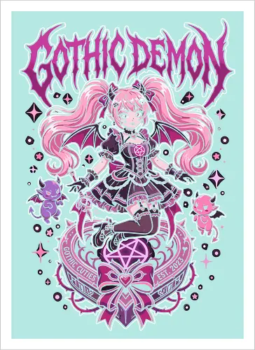 Gothic Demon Pastel Goth Succubus Kawaii Alt Streetwear