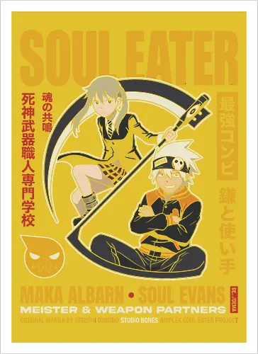 "Soul Eater Meister & Weapon" Maka Albarn and Soul Evans Vintage Anime