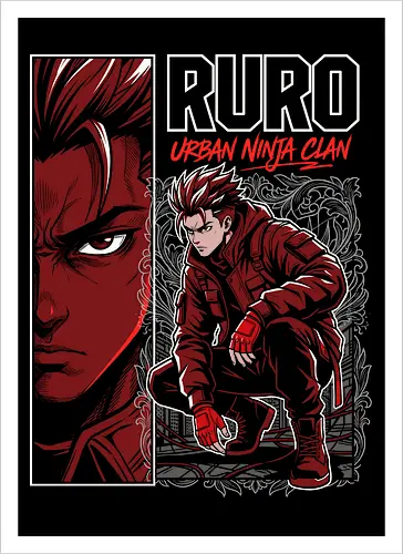 "RURO Urban Ninja Clan" Edgy Techwear Anime Aesthetic