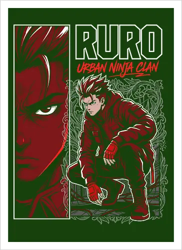 "RURO Urban Ninja Clan" Edgy Techwear Anime Aesthetic
