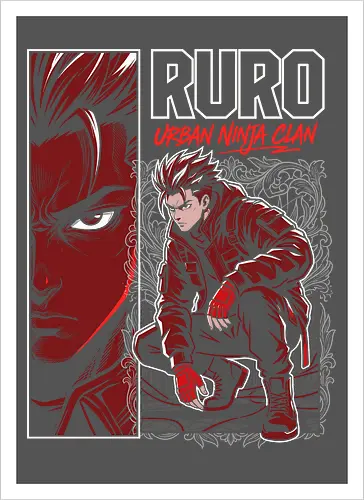 "RURO Urban Ninja Clan" Edgy Techwear Anime Aesthetic