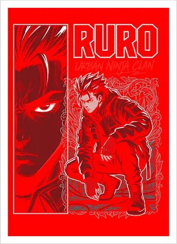 "RURO Urban Ninja Clan" Edgy Techwear Anime Aesthetic
