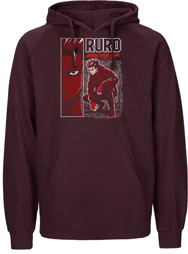 "RURO Urban Ninja Clan" Edgy Techwear Anime Aesthetic - urban ninja clan shirt, ruro anime t-shirt, tactical ninja streetwear, edgy red anime graphic tee, techwear aesthetic clothing, shinobi urban warrior design, crimson red character art, tactical gear anime top, modern ninja illustration, dark shonen aesthetic shirt, original character streetwear, ninja squad goals apparel, red and black anime merch, futuristic ninja t-shirt, high contrast manga style, urban tactical ninja gear, mysterious anime warrior top, stylish otaku fashion, gritty ninja action shirt - Fairtrade Hoodie
