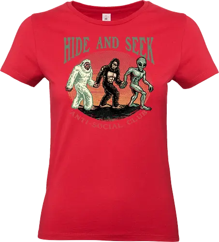 Hide and Seek Anti Social Club - Funny, humor, myth, creatures, mystery, outdoor, wildlife, alien - Standard T-Shirt (Frauen)