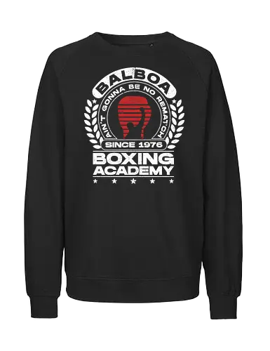 Balboa Boxing Academy V3 - movies, 70s, 80s, 90s, boxer, boxing, boxing gloves, champion, classic movies, courage, film, sports, strength, training, stamina - Fairtrade Sweatshirt