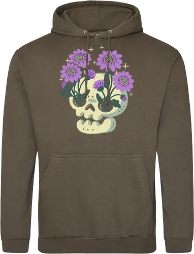 Skull with Purple Flowers