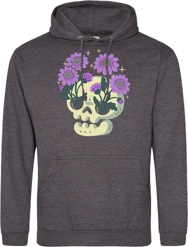 Skull with Purple Flowers