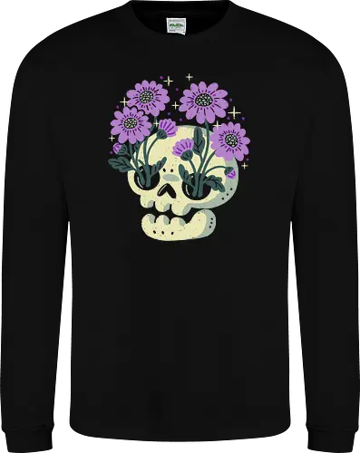 Skull with Purple Flowers