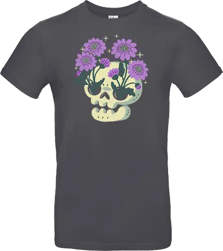 Skull with Purple Flowers