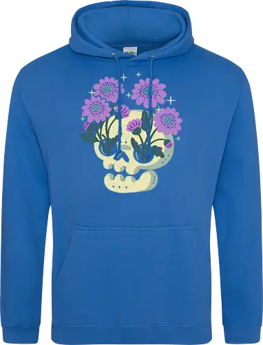 Skull with Purple Flowers