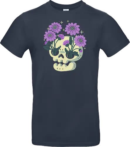 Skull with Purple Flowers