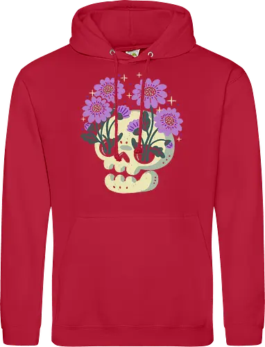 Skull with Purple Flowers