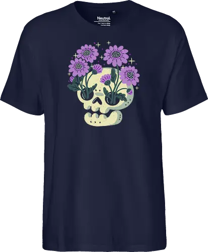 Skull with Purple Flowers