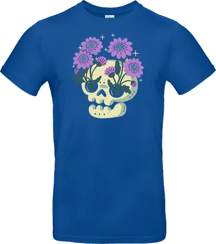 Skull with Purple Flowers