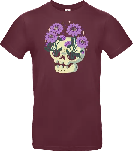 Skull with Purple Flowers