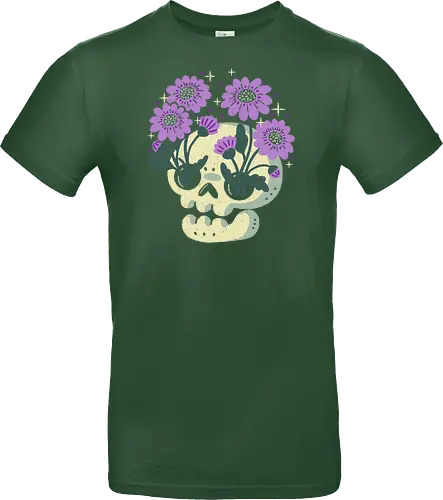 Skull with Purple Flowers