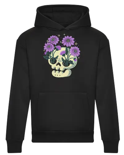 Skull with Purple Flowers
