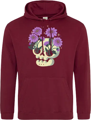 Skull with Purple Flowers