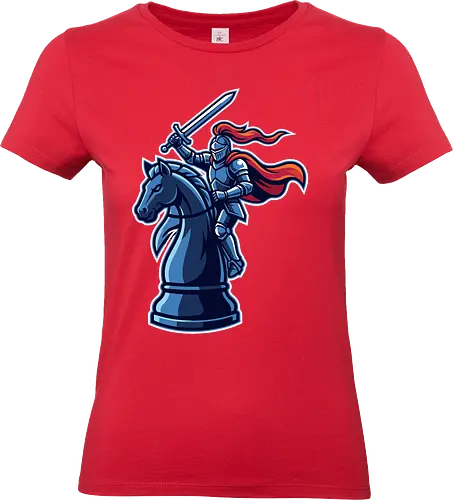 The Knight's Gambit - knight's gambit shirt, chess knight t-shirt, armored knight on horse design, epic fantasy chess apparel, strategy gamer graphic tee, medieval knight streetwear, chess piece illustration top, blue and orange fantasy art, grandmaster chess t-shirt, tabletop gaming clothing, knight rider fantasy merch, board game lover gift, tactical knight graphic, cool chess player shirt, warrior knight t-shirt, medieval armor streetwear, chess club apparel, fantasy sports style tee, epic move chess clothing - Standard T-Shirt (Frauen)