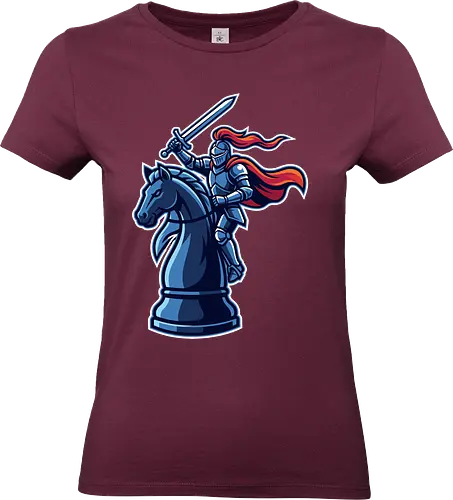 The Knight's Gambit - knight's gambit shirt, chess knight t-shirt, armored knight on horse design, epic fantasy chess apparel, strategy gamer graphic tee, medieval knight streetwear, chess piece illustration top, blue and orange fantasy art, grandmaster chess t-shirt, tabletop gaming clothing, knight rider fantasy merch, board game lover gift, tactical knight graphic, cool chess player shirt, warrior knight t-shirt, medieval armor streetwear, chess club apparel, fantasy sports style tee, epic move chess clothing - Standard T-Shirt (Frauen)
