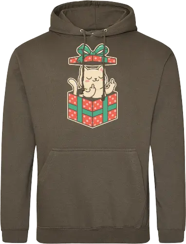 "Surprise Me" Funny Rude Cat in Gift Box Graphic