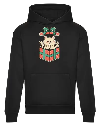 "Surprise Me" Funny Rude Cat in Gift Box Graphic