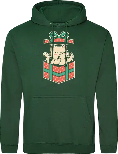 "Surprise Me" Funny Rude Cat in Gift Box Graphic