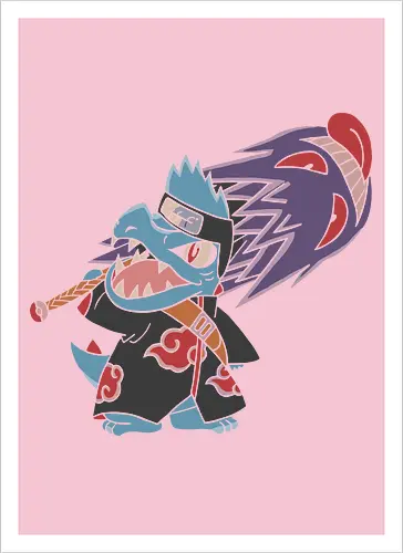 "Shark Shinobi" Totodile x Kisame Akatsuki Mashup Anime Graphic
